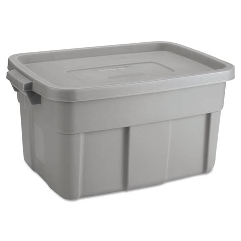 roughneck storage box 14 gal steel gray|rubbermaid roughneck storage.